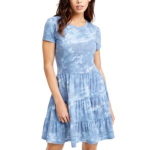 Bebop 3 Tier Dress In Demin/Ivory